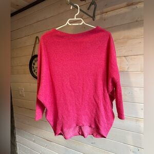 Cherish | Barbie Pink Ribbed Knit Long Sleeve Top